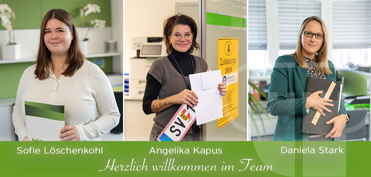 Bild: Unsere neuen Kolleginnen Sofie Löschenkohl. Angelika Kapus und Daniela Stark (v. l. n. r.) stellen sich vor.